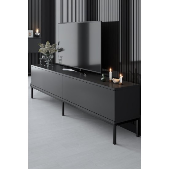 Έπιπλο Τηλεόρασης Lord - Χρώμα Ανθρακί Μαύρο -180x30x47εκ Έπιπλο Τηλεόρασης Lord - Χρώμα Ανθρακί Μαύρο -180x30x47εκ