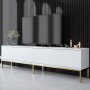 Έπιπλο Τηλεόρασης  Lord - Χρώμα Λευκό Χρυσό -180x30x47εκ