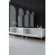 Έπιπλο Τηλεόρασης  Lord - Χρώμα Λευκό Χρυσό -180x30x47εκ