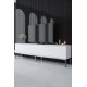 Έπιπλο Τηλεόρασης  Lord - Χρώμα Λευκό Ασημί -180x30x47εκ