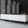 Έπιπλο Τηλεόρασης  Lord - Χρώμα Λευκό Ασημί -180x30x47εκ