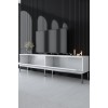 Έπιπλο Τηλεόρασης  Lord - Χρώμα Λευκό Ασημί -180x30x47εκ