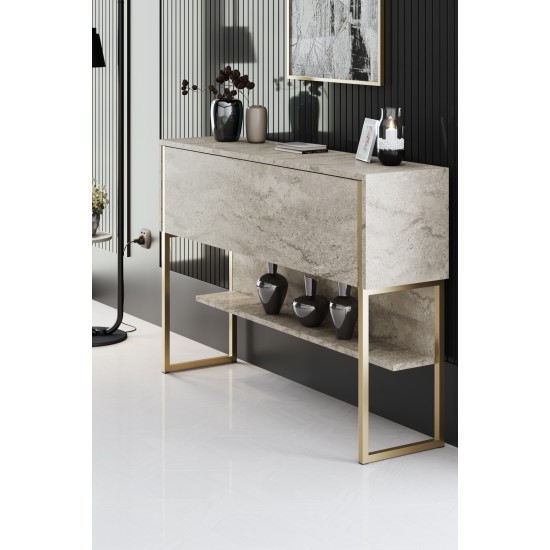 Σύνθεση Σαλονιού Luxe Set - Χρυσό με Εφέ Μαρμάρου - 180x47x30εκ