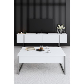 TV Unit Luxe - White, Silver White
Silver
