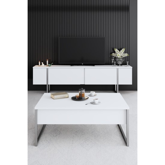 TV Unit Luxe - White, Silver White
Silver TV Unit Luxe - White, Silver White
Silver