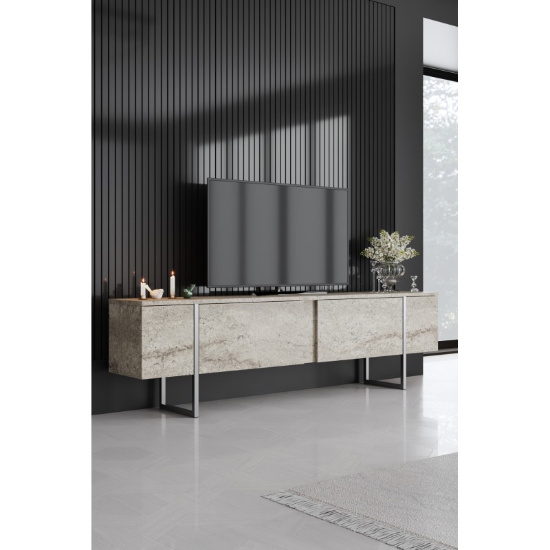 TV Stand Luxe - Travertine, Silver Travertine
Silver