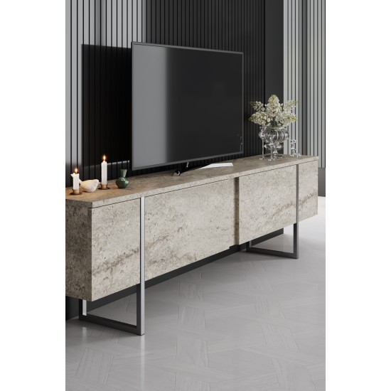 TV Stand Luxe - Travertine, Silver Travertine
Silver