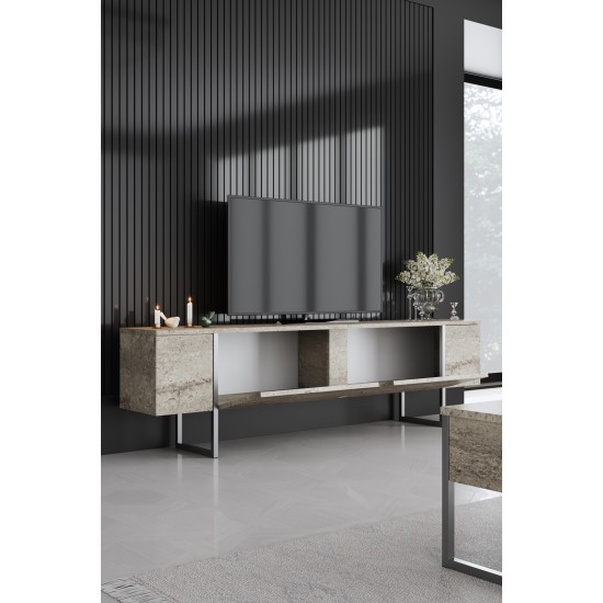 TV Stand Luxe - Travertine, Silver Travertine
Silver