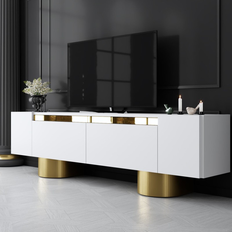 TV Stand Bohem - White, Gold White
Gold