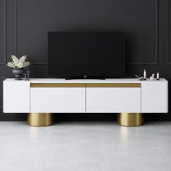 TV Stand Bohem - White, Gold White
Gold