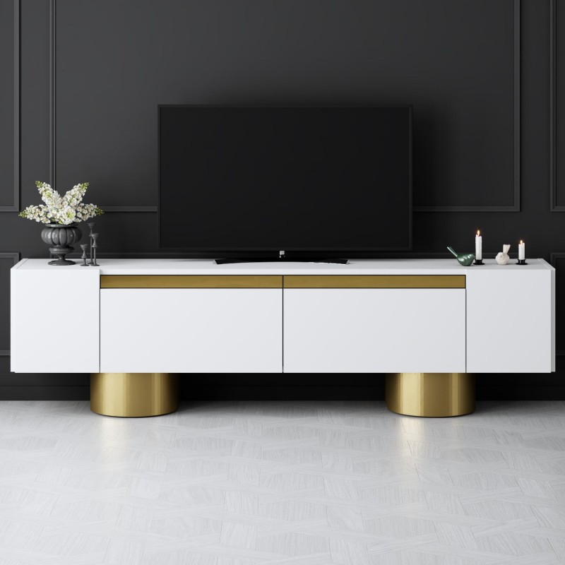 TV Stand Bohem - White, Gold White
Gold