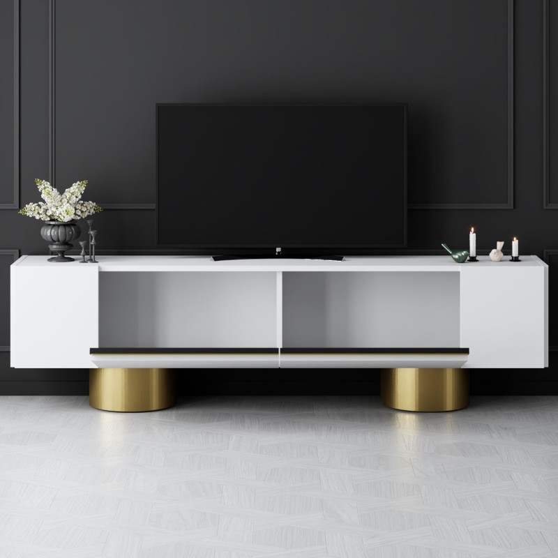 TV Stand Bohem - White, Gold White
Gold