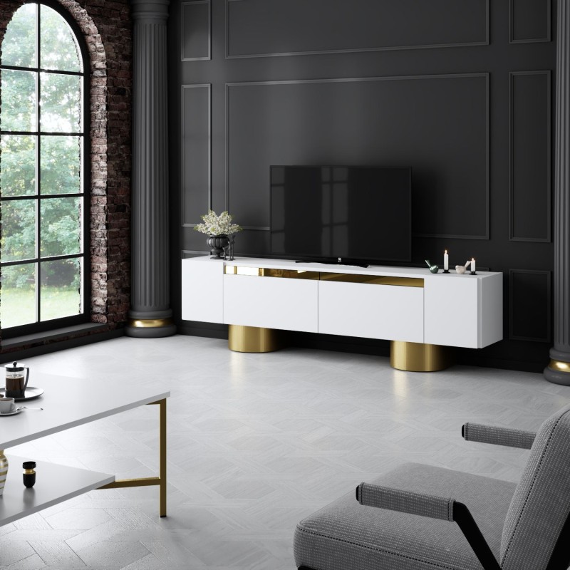 TV Stand Bohem - White, Gold White
Gold
