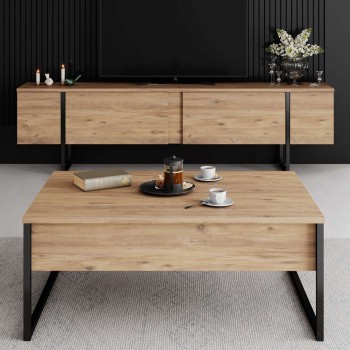 TV Stand Luxe - Atlantic Pine, Black Atlantic Pine
Black