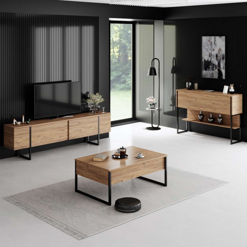 TV Stand Luxe - Atlantic Pine, Black Atlantic Pine
Black