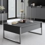 Τραπέζι Σαλονιού - Luxe - Χρώμα Ανθρακί Silver 90x60x40εκ