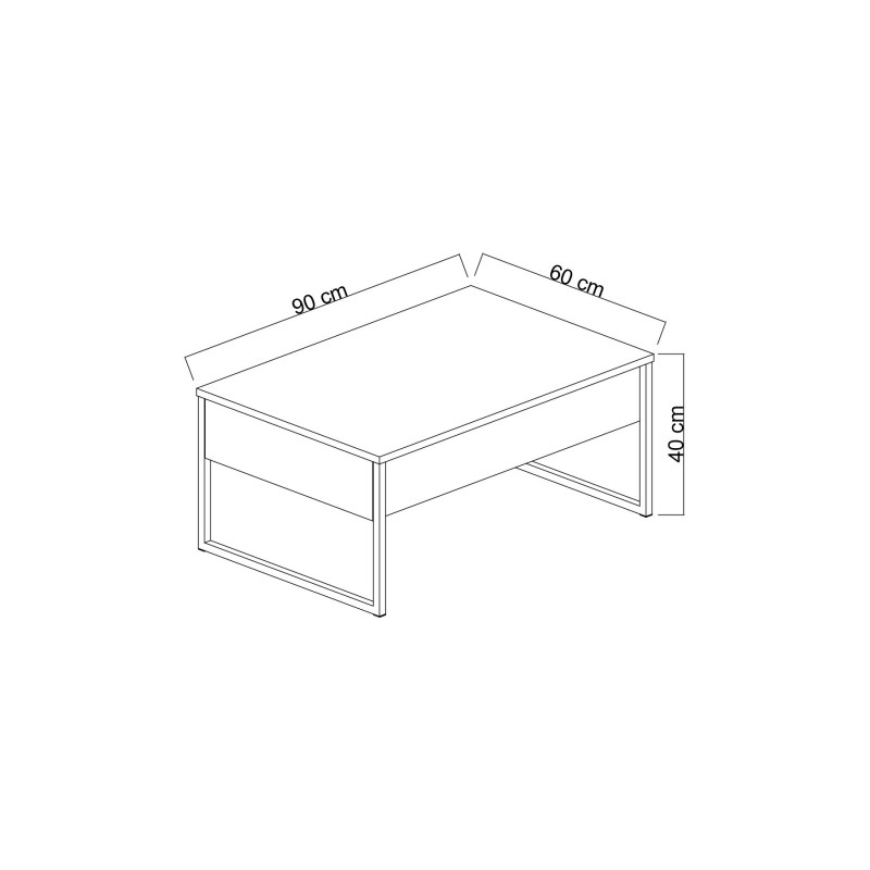 Τραπέζι Σαλονιού - Luxe - Χρώμα Ανθρακί Silver 90x60x40εκ