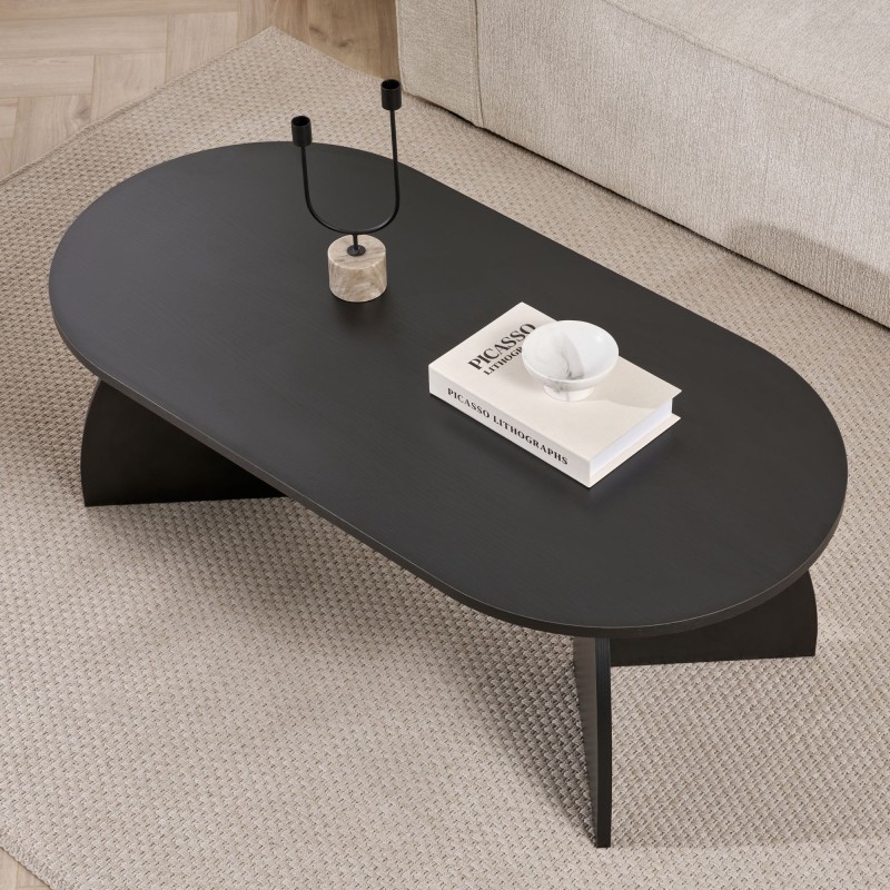 Coffee Table Melina - Wood Black Wood Black