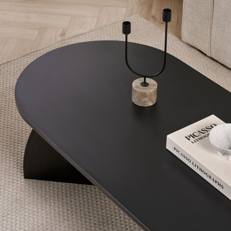 Coffee Table Melina - Wood Black Wood Black