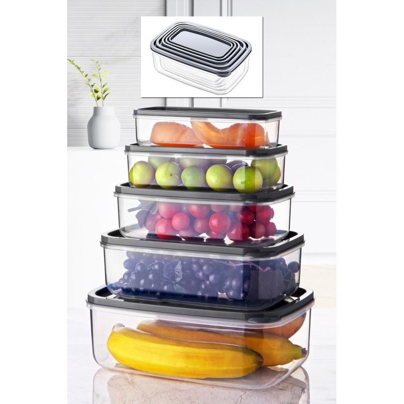 Hermia Storage Box Set (5 Pieces) EMBSEF05-3581321 Transparent