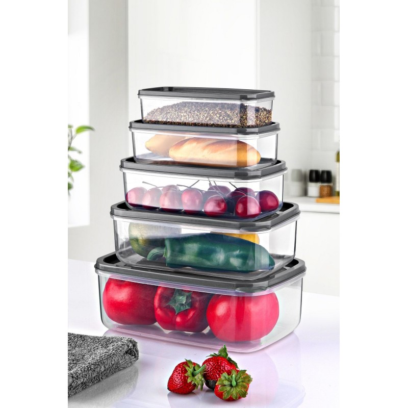 Hermia Storage Box Set (5 Pieces) EMBSEF05-3581321 Transparent