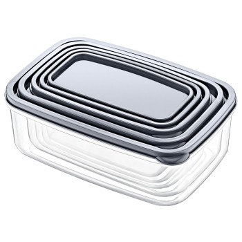 Storage Box Set (10 Pieces) EMBSEF10-3581321 Transparent