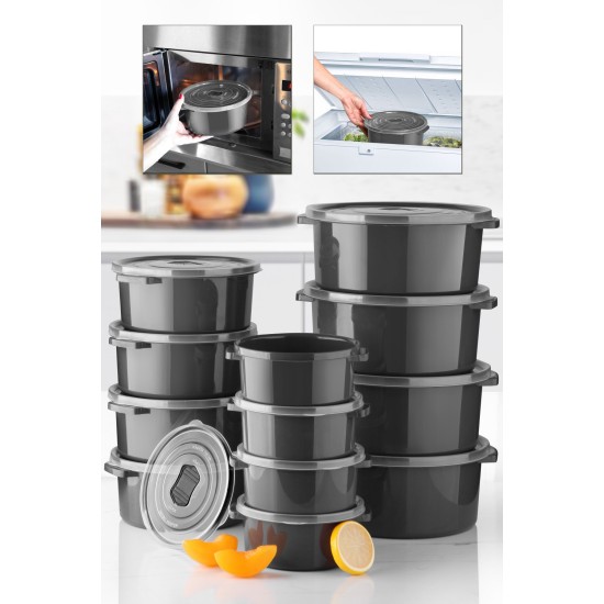 Storage Box Set (12 Pieces) SILANT12-512 Anthracite Hermia Storage Box Set (12 Pieces) SILANT12-512 Anthracite