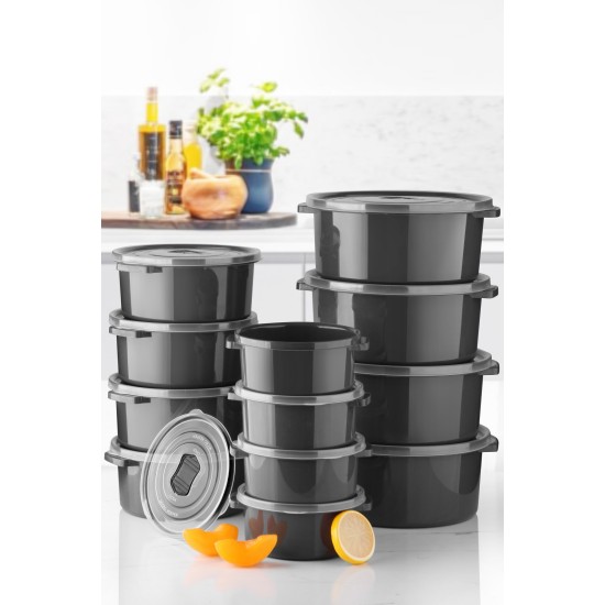 Storage Box Set (12 Pieces) SILANT12-512 Anthracite Hermia Storage Box Set (12 Pieces) SILANT12-512 Anthracite