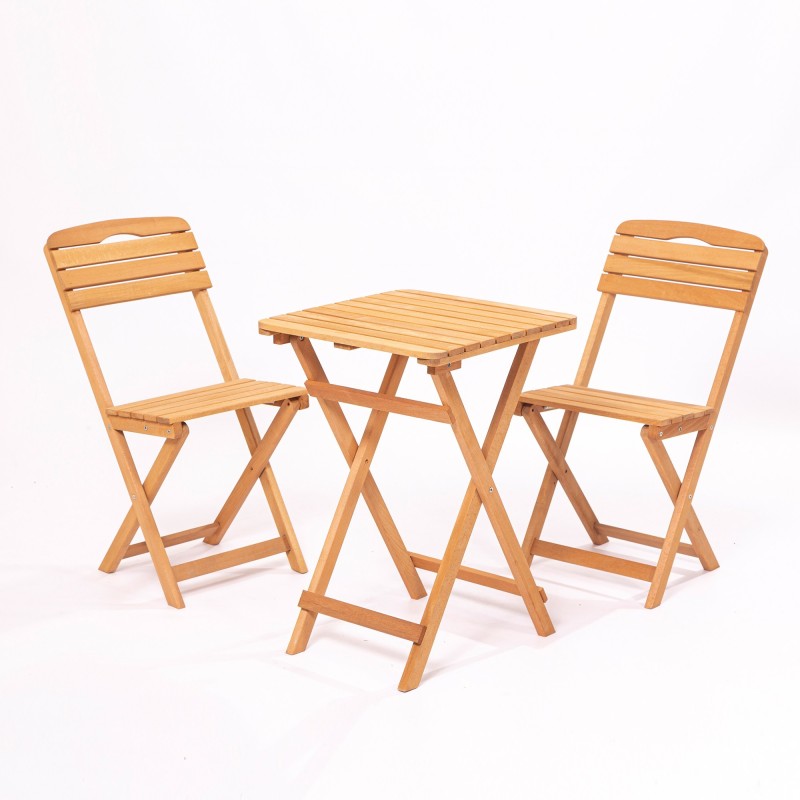 Garden Table & Chairs Set (3 Pieces) My001 Brown