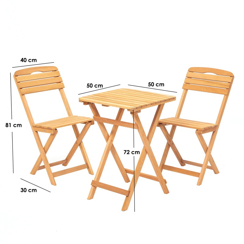 Garden Table & Chairs Set (3 Pieces) My001 Brown