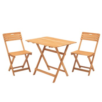 Garden Table & Chairs Set (3 Pieces) My003 Brown