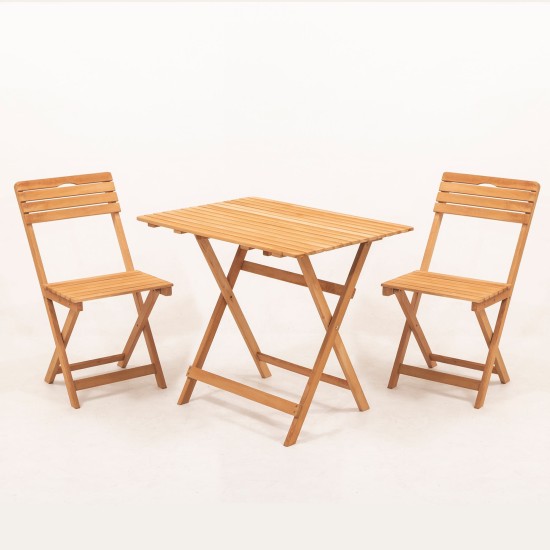 Garden Table & Chairs Set (3 Pieces) My003 Brown