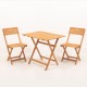Garden Table & Chairs Set (3 Pieces) My003 Brown
