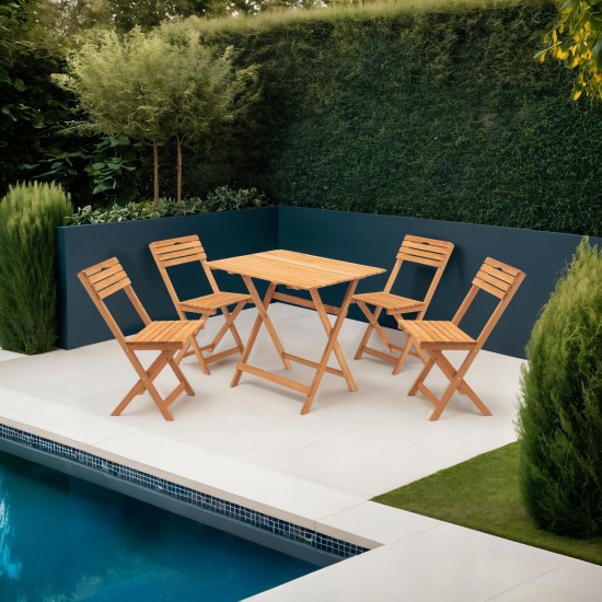 Garden Table & Chairs Set (5 Pieces) My004 Brown