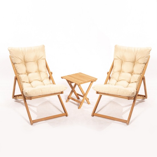 Garden Table & Chairs Set (3 Pieces) My005 Brown
Cream