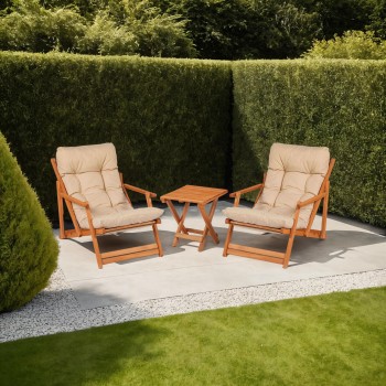 Garden Table & Chairs Set (3 Pieces) My007 Brown
Cream