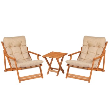 Garden Table & Chairs Set (3 Pieces) My007 Brown
Cream