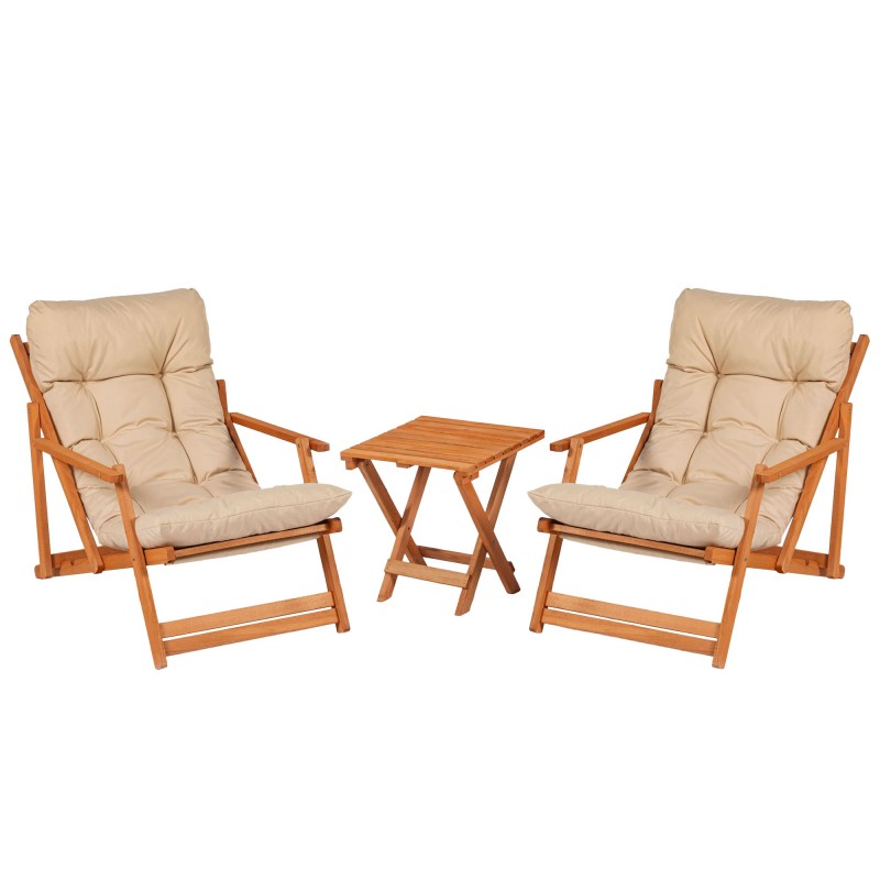 Garden Table & Chairs Set (3 Pieces) My007 Brown
Cream
