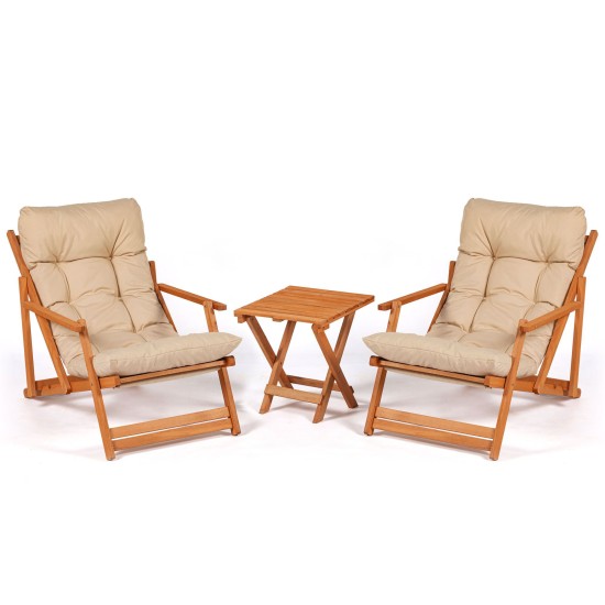 Garden Table & Chairs Set (3 Pieces) My007 Brown
Cream