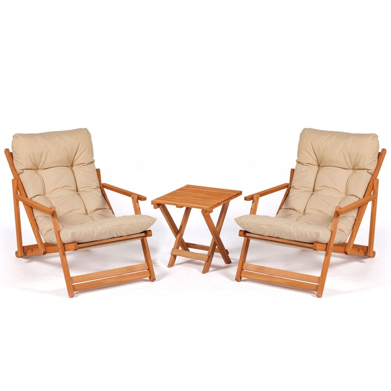 Garden Table & Chairs Set (3 Pieces) My007 Brown
Cream