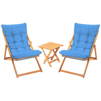 Garden Table & Chairs Set (3 Pieces) My005 - Blue Blue
Natural