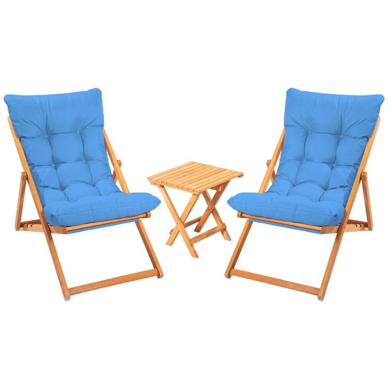 Garden Table & Chairs Set (3 Pieces) My005 - Blue Blue
Natural