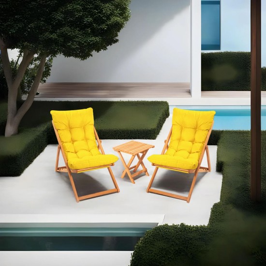 Garden Table & Chairs Set (3 Pieces) My005 - Yellow Yellow
Natural