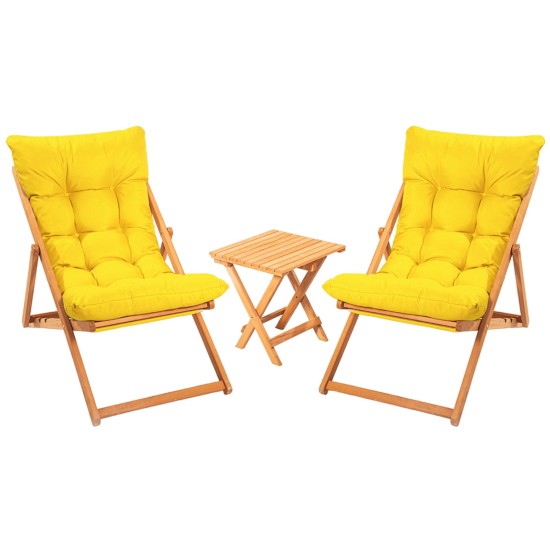 Garden Table & Chairs Set (3 Pieces) My005 - Yellow Yellow
Natural