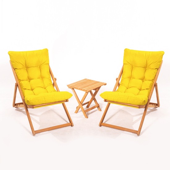 Garden Table & Chairs Set (3 Pieces) My005 - Yellow Yellow
Natural