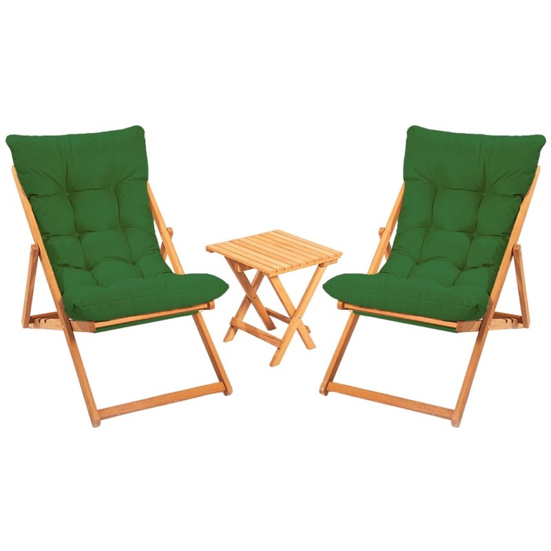 Garden Table & Chairs Set (3 Pieces) My005 - Green Green 
Natural