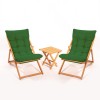 Garden Table & Chairs Set (3 Pieces) My005 - Green Green 
Natural