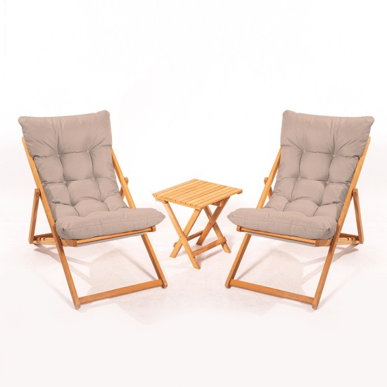 Garden Table & Chairs Set (3 Pieces) My005 - Brown Brown
Natural