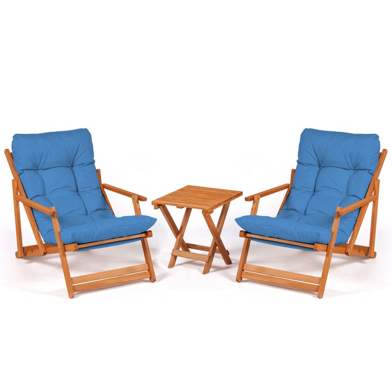 Garden Table & Chairs Set (3 Pieces) My007 - Blue Blue
Natural