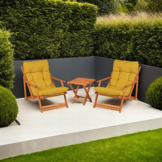 Garden Table & Chairs Set (3 Pieces) My007 - Yellow Yellow
Natural